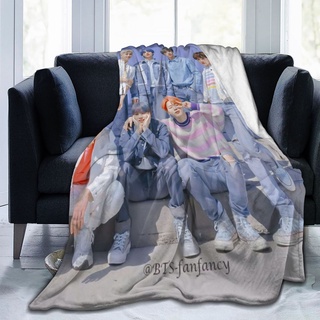BTS Flannel Printed Sleeping Blanket BT21 Design Cotton Bed Blanket Kumot Double Size JIMIN JUNGKOOK V JIN RM SUGA J-HOPE