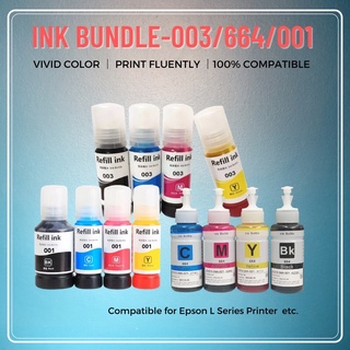 Ink Bundle! Premium Compatible Refill Ink 664 001 003 for Epson L series