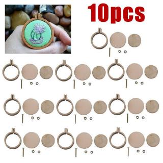 10 Set Mini Embroidery Hoop Ring Wooden Cross Stitch Frame for Hand Crafts