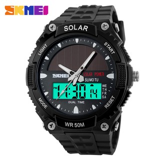 SKMEI Official 1049 Men's Solar Energy Sports Military LED Digital Quartz Wristwatch men watch watches