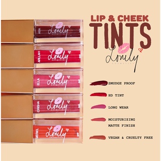Lip & Cheek HD Matte Tints - Lip Tint by Lovely Cosmetics [Eyeshadow, Blush, and Lip Tint in One!]