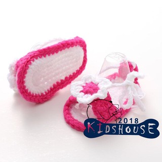 K1K-Baby Newborn Infant Girls Crochet Knit Socks Crib Shoes