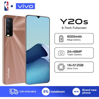 VIVO Y20S Cellphone Original 16G+512GB 6.7 Inch Smart phone Dual SIM Android OS Camera Hand Phone