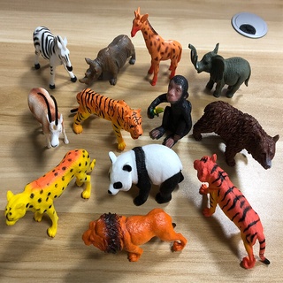 Soft Rubber Children's Simulation Solid Animal Dinosaur Toy Set Model Simulation Tiger Lion Gifts fo