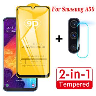 2 In 1 Samsung A21S A11 A01 S20 Ultra Plus A50 A20 A10 A30 A70 A20S A50S A10S A51 A71 a7 2018 S10 E Note 10 Plus 9D Screen Protector Tempered Glass Full Coverage (1)
