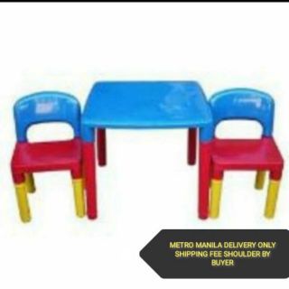 Kids study table with 2 chair(metromanila, sf not include)