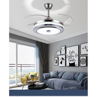 COD Invisible fan ceiling fan decoration aluminum fan 3 light 42 inch ceiling fan with lamp