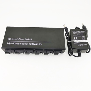 6F2E 10/100M Ethernet Switch 6 Fiber Port 25KM 2 UTP RJ45 Fast Erhetnet Fiber Optical Switch with 5V 2A power supply20