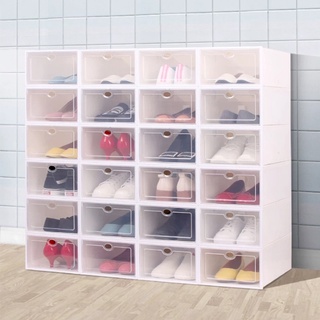 storage box✌Colorful Stockable Shoe Box Storage Organizer acrylic Case Drawer Type Clear