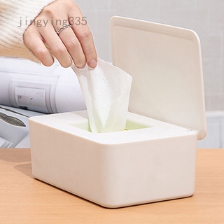 Jingying335 Starefow Home Office Wet Wipes Dispenser Holder Tissue Storage Box Case with Lid White UK