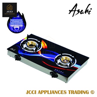 Asahi GS 1027 Gas Stove -Tempered Glass -Double Burner -Blue Whirljet