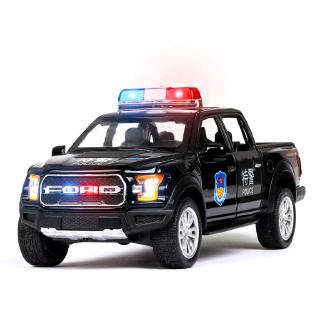 1: 32 Ford pickup F150 simulation alloy police car model with acoustooptic door opening model