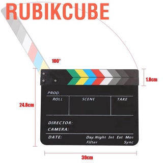 【spot goods】✾▩♘Rubikcube Movie Slate Cut Action Scene Clapper Board Dry Erase Clapboard Film F (1)