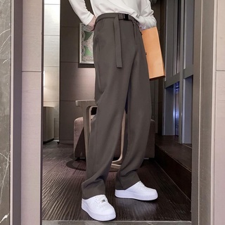 ►■Korean Formal Trousers Men Fashion Simple Men’s Wide Leg Suit Pants Loose Joker Solid Color Straight Slacks for New Re