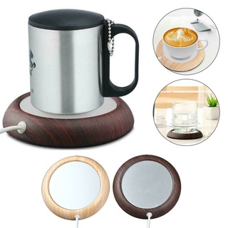 USB Wood Grain Cup Warmer Coffee Mug Fast Heating Mat Pad Heater Coaster Electric Beverage Warmer (6)