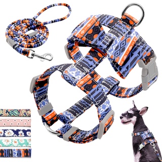✙Adjustable Nylon Dog Harness Leash Set Pet Puppy Bowknot Harness Vest Walking Leash For Small Mediu