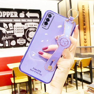 Wristband Fashion Girl's Phone Case Vivo Y20i 2021 Y20 2021 Y12A Y12s Y20s Y20s G Y12 Y15 Y17 Y19 S1 S1 Pro V20 Pro Y11s Y30 Y50 Y30i Luxury Finger Holder Anti-fall Shockproof Soft Cases & Covers With Lanyard
