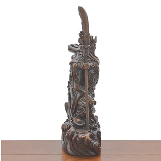 Imitation wood statue of Guan Gong，Resin technology，Modern art sculpture，God of War Guan Yu，Home dec (4)