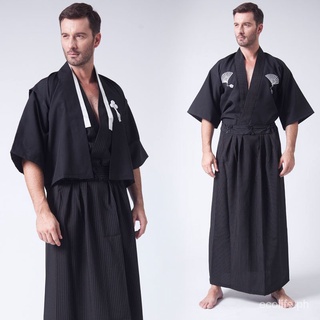 Japanese Kimono Clothing Formal Kimono Men's BathrobecosCostume Samurai Suit Kimono Japanese Traditional Samurai Suit