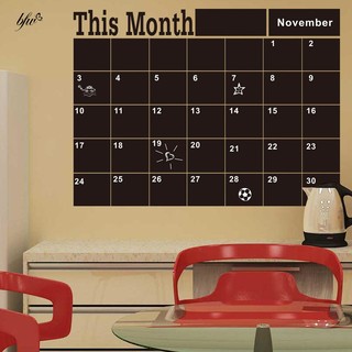 1pc Monthly chalkboard Board Blackboard Vinyl Wall Sticker Calendar Memo DIY
