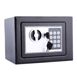Mini Digital Safe Deposit Box with Keys Steel Electronic Password Security Storage Case for Jewelry