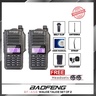 Original Baofeng BF-A58 Waterproof Walkie Talkie Dual Band VHF/UHF Transceiver Two Way Radio Set of