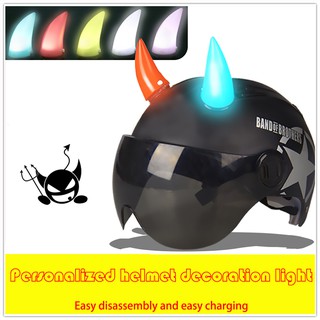 LED motorcycle helmet luminous horn light personalized decorative light