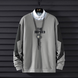 Sweater Long-Sleeved T-Shirt Sweater Male Spring Autumn ins Round Neck