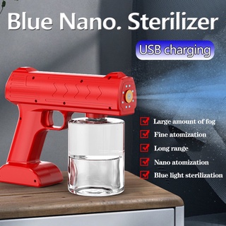 500ml Wireless Blue Light Nano Spray Gun With USB Rechargeable Steam Atomizer Spray Gun Handheld Portable Disinfection Sprayer
