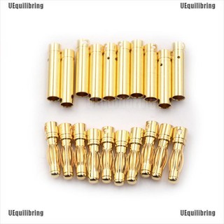 10Pair 4.0Mm 4Mm Rc Battery Gold-Plated Bullet Connector Banana Plug