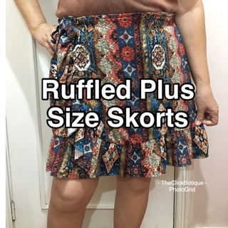 Ruffled Plus Size Skorts | Ruffled Palda Shorts