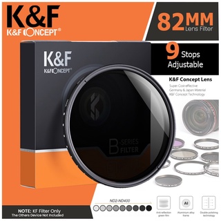 Knf Concept 82mm Variable Filter Lens ND2-400 Fader Filter K&F Concept