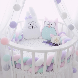 2M/200CM Things For Newborn Baby Bumpers in the Crib Bedding Knot Kids Infant Room Pillow Cushion Cribs Cot Protector Decoration Bed Bumper