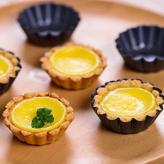 READY STOCK Reusable stainless steel egg tart mold cake mold biscuit pudding mold egg baking mold BEEU