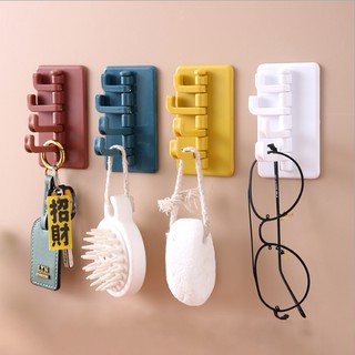 Home Strong Adhesive Sticky hook Self Adhesive Wall 4 hooks holder