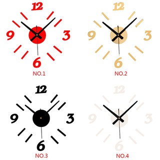 Four colors DIY Numbers Wall Clock Acrylic Mirror Watches (2)