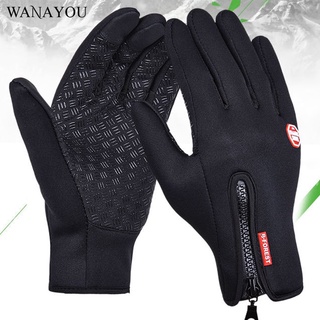 WANAYOU Unisex Touch Screen Hiking Gloves,Full Finger Winter Windproof Thermal Warm Gloves,Outdoor Sports Skiing Cycling Gloves