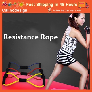 [READY STOCK] CALIN Resistance Rope Body Workout Yoga Fitness Exercise Muscle Training Resistance Stretch Rubber Band Training Rope Tube Fitness Word Chest Expander Rope