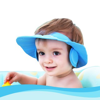 Baby Shower Cap with Ear Adjustable Waterproof Bathing Hat