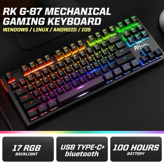 【HOT】RK G-87 USB Wired Wireless Bluetooth 3.0 RGB Dual Mode Keyboard 87keys [In Stock]