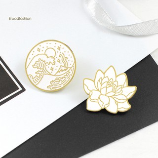 ✤XZYL✤Vintage Men Women Lotus Wave Enamel Brooch Pin Backpack Jacket Badge Jewelry (6)