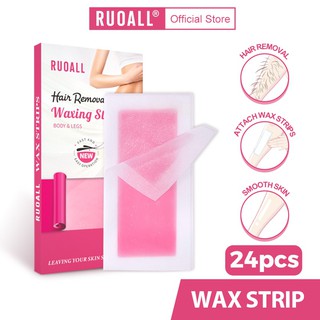 【Ready Stock】◑ﺴRUOALL 24pcs Four Flavor Types Hair Removal Wax Strip DoubleSided