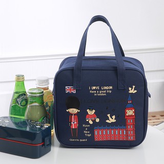 Cartoon canvas square bag handbag hand bag lunch bag lunch box bag small bag mommy bag female bag