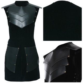 In Stock Halloween Costumes for Adult Men Medieval Cosplay Stitching Sleeveless Side Strap Armor Renaissance Retro Carnival Dress