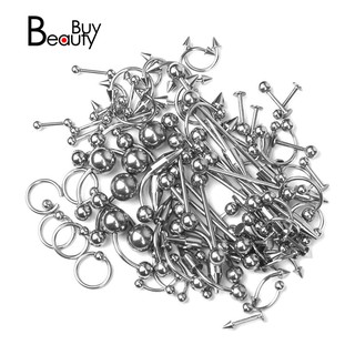 tongue eyebrow lap belly Navel piercing Body piercing jewelry silver 1 set 85pcs