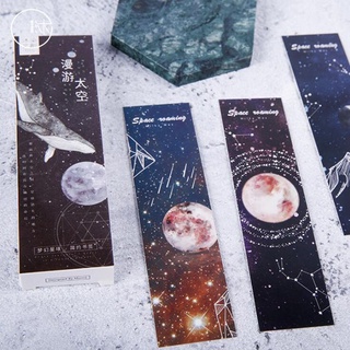 【Hot Stock】30pcs / 1 Set Of Paper Tag Bookmark Roaming Space Creative DIY Card Message Blessing G