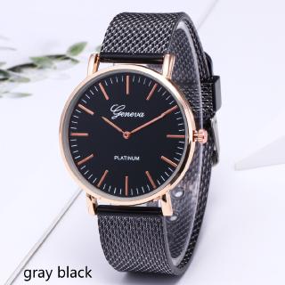 Casual fashion Geneva scale rose gold mesh belt watch male and female couple student watch (4)
