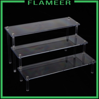 [FLAMEER] 3-Tier Acrylic Rack Makeup Figure Model Desktop Storage Display Stand Risers (7)