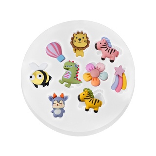 be> Cartoon Animal Round Cake Silicone Mold DIY Fondant Sugar Pudding Soap Candle Mould Chocolate Dessert Cookie Decorating