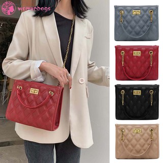 ✿WB✿ Fashion Solid Color Women Chain Handbag Leather Messenger Shoulder Tote Bag